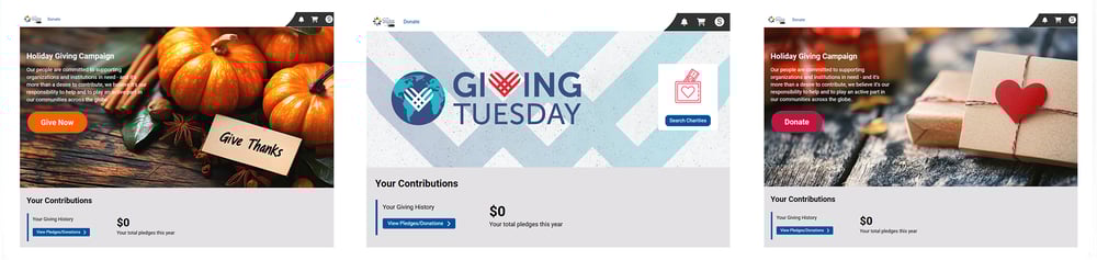 2025 Holiday Giving Engage Donation Site_tech platform designs copy